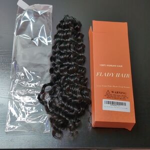 18 In 90 G Feather Crochet Real Human Hair Deep Wave Bundles 90 G 75 Strands